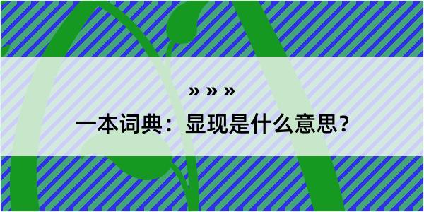 一本词典：显现是什么意思？