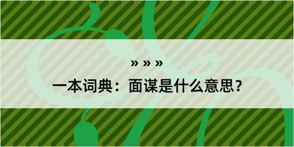 一本词典：面谋是什么意思？