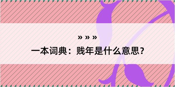 一本词典：贱年是什么意思？