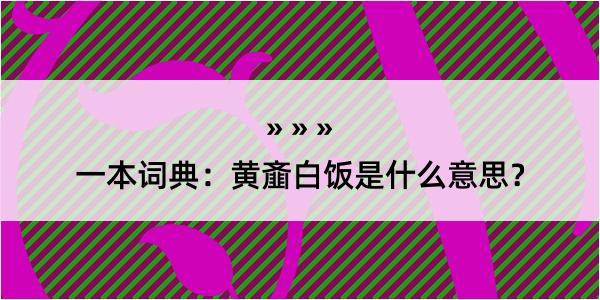 一本词典：黄齑白饭是什么意思？