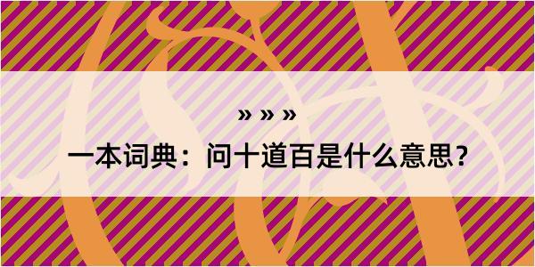 一本词典：问十道百是什么意思？