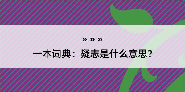 一本词典：疑志是什么意思？