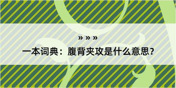 一本词典：腹背夹攻是什么意思？