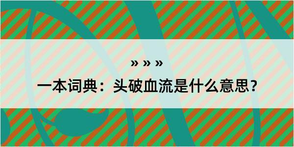 一本词典：头破血流是什么意思？