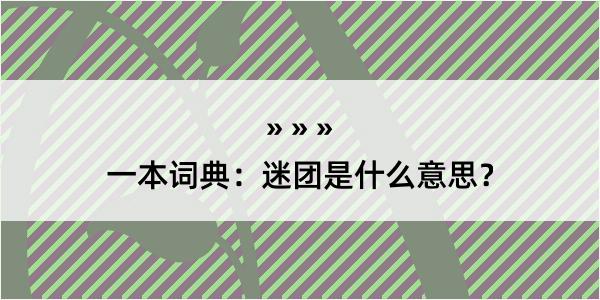 一本词典：迷团是什么意思？