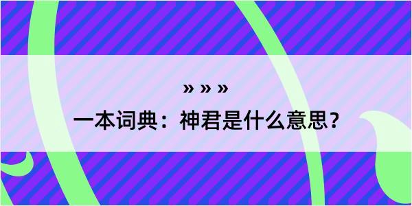 一本词典：神君是什么意思？