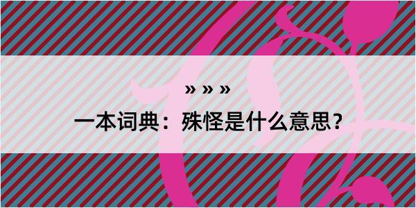 一本词典：殊怪是什么意思？