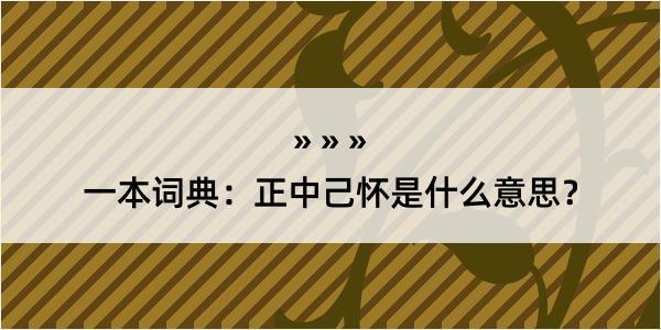 一本词典：正中己怀是什么意思？