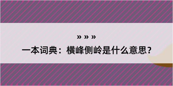 一本词典：横峰侧岭是什么意思？