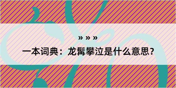 一本词典：龙髯攀泣是什么意思？