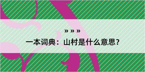 一本词典：山村是什么意思？