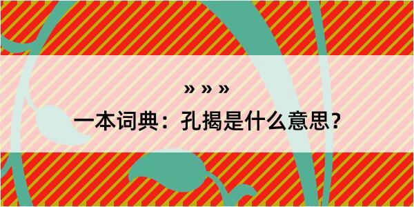 一本词典：孔揭是什么意思？