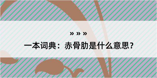 一本词典：赤骨肋是什么意思？