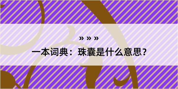 一本词典：珠囊是什么意思？