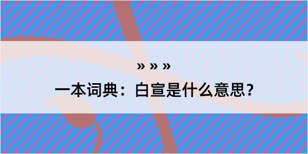 一本词典：白宣是什么意思？