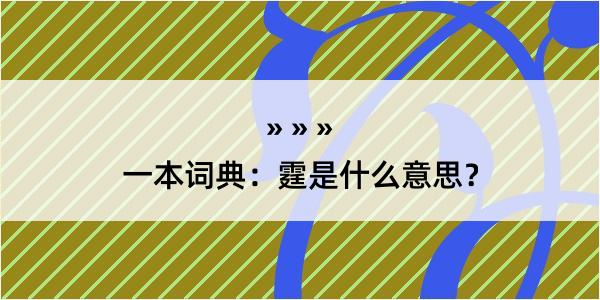 一本词典：霆是什么意思？