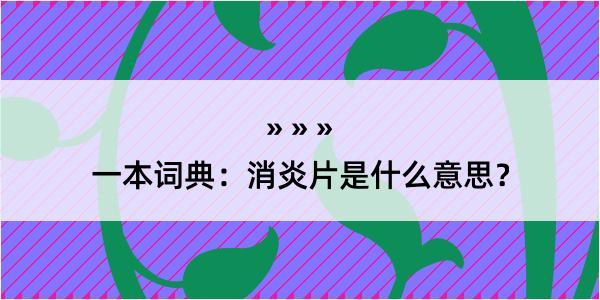 一本词典：消炎片是什么意思？