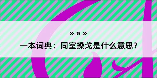 一本词典：同室操戈是什么意思？