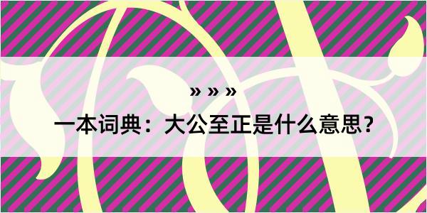 一本词典：大公至正是什么意思？