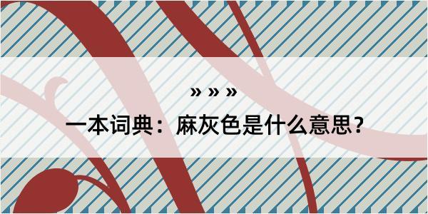 一本词典：麻灰色是什么意思？