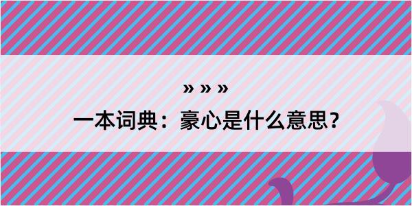 一本词典：豪心是什么意思？