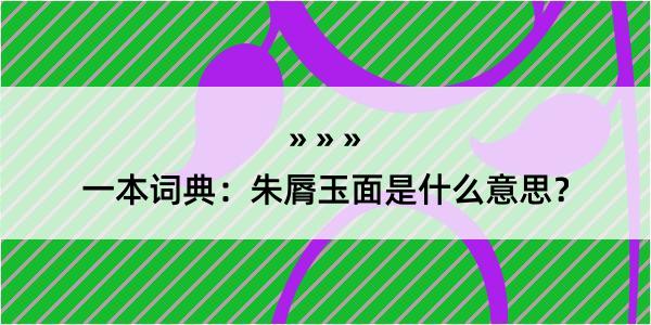 一本词典：朱脣玉面是什么意思？