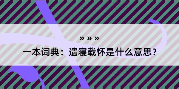 一本词典：遗寝载怀是什么意思？