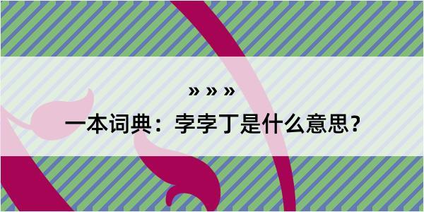 一本词典：孛孛丁是什么意思？