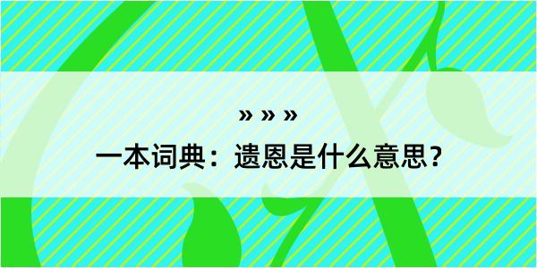 一本词典：遗恩是什么意思？