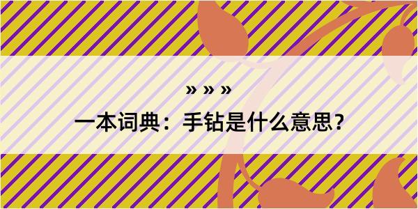 一本词典：手钻是什么意思？