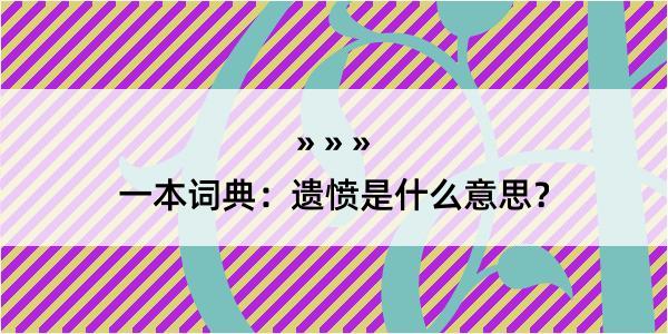 一本词典：遗愤是什么意思？