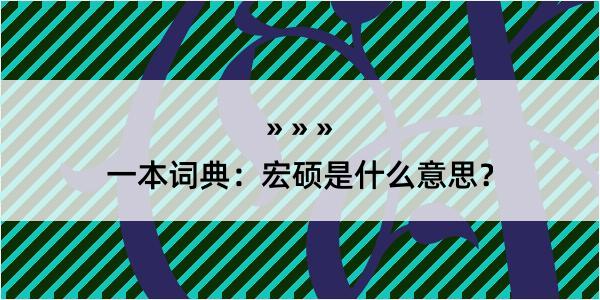 一本词典：宏硕是什么意思？