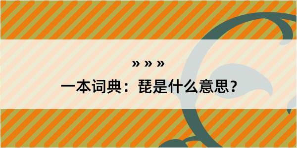 一本词典：琵是什么意思？