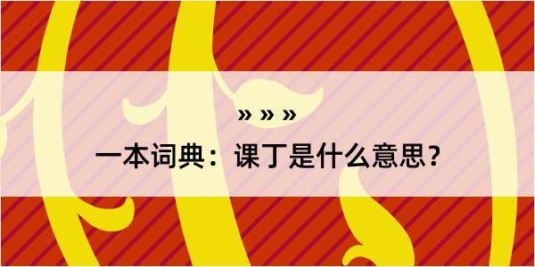 一本词典：课丁是什么意思？