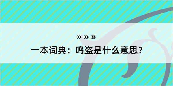 一本词典：鸣盗是什么意思？