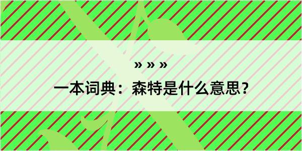 一本词典：森特是什么意思？