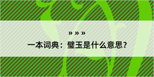 一本词典：璧玉是什么意思？