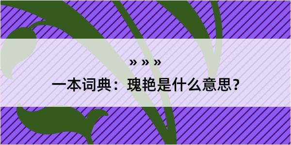 一本词典：瑰艳是什么意思？