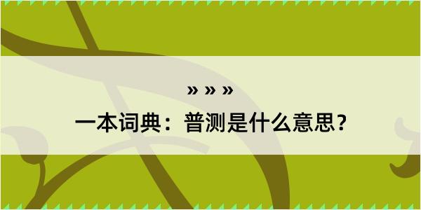 一本词典：普测是什么意思？