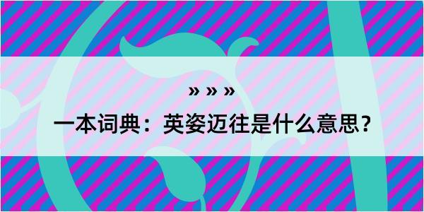 一本词典：英姿迈往是什么意思？