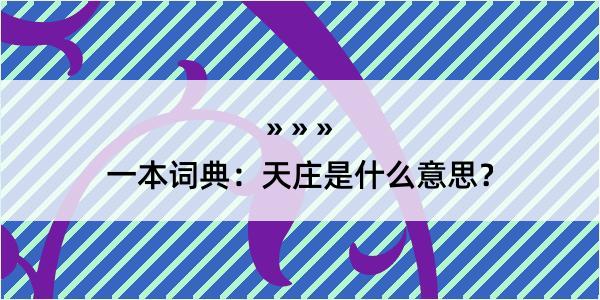 一本词典：天庄是什么意思？