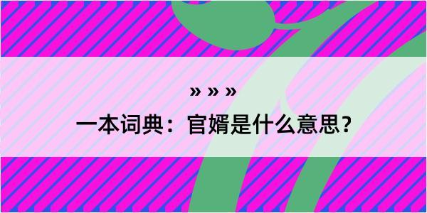 一本词典：官婿是什么意思？