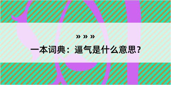 一本词典：逼气是什么意思？