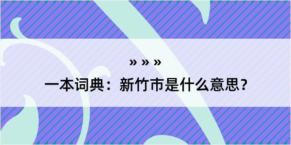 一本词典：新竹市是什么意思？