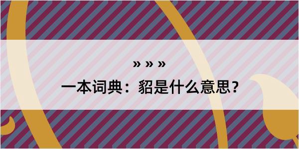 一本词典：貂是什么意思？