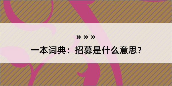 一本词典：招募是什么意思？