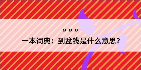 一本词典：到盆钱是什么意思？