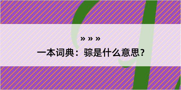 一本词典：骔是什么意思？