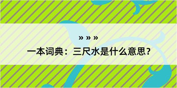 一本词典：三尺水是什么意思？