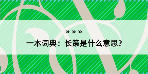 一本词典：长策是什么意思？